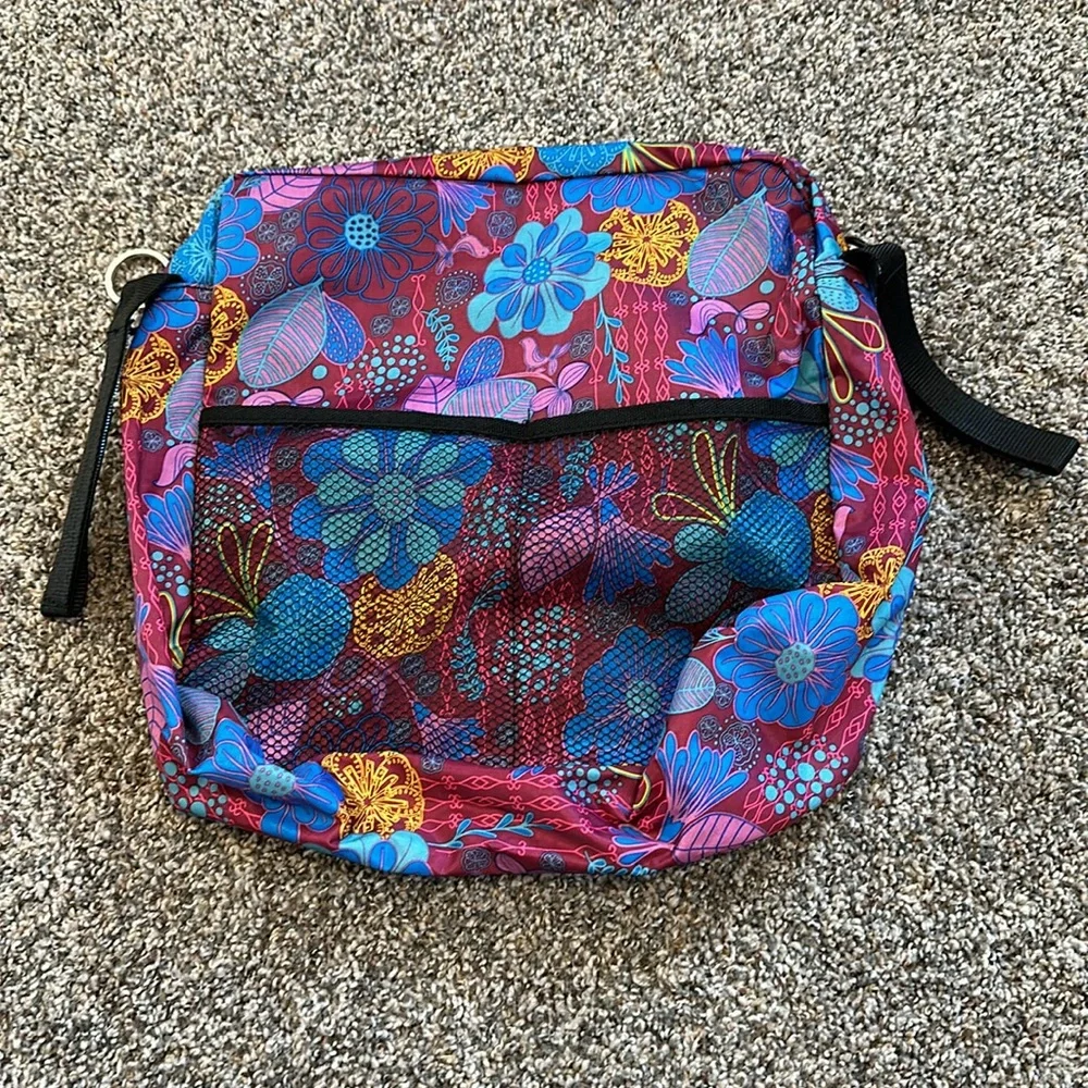 Vive Walker Wheelchair Accessory Caddy Pouch with Multiple Compartments, Floral